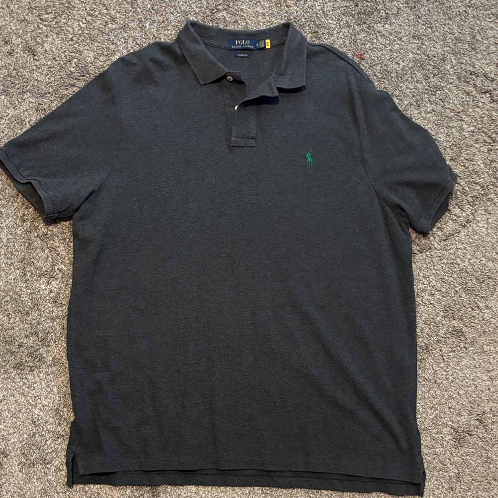 Polo by Ralph Lauren Men's Dark Gray Polo Shirt